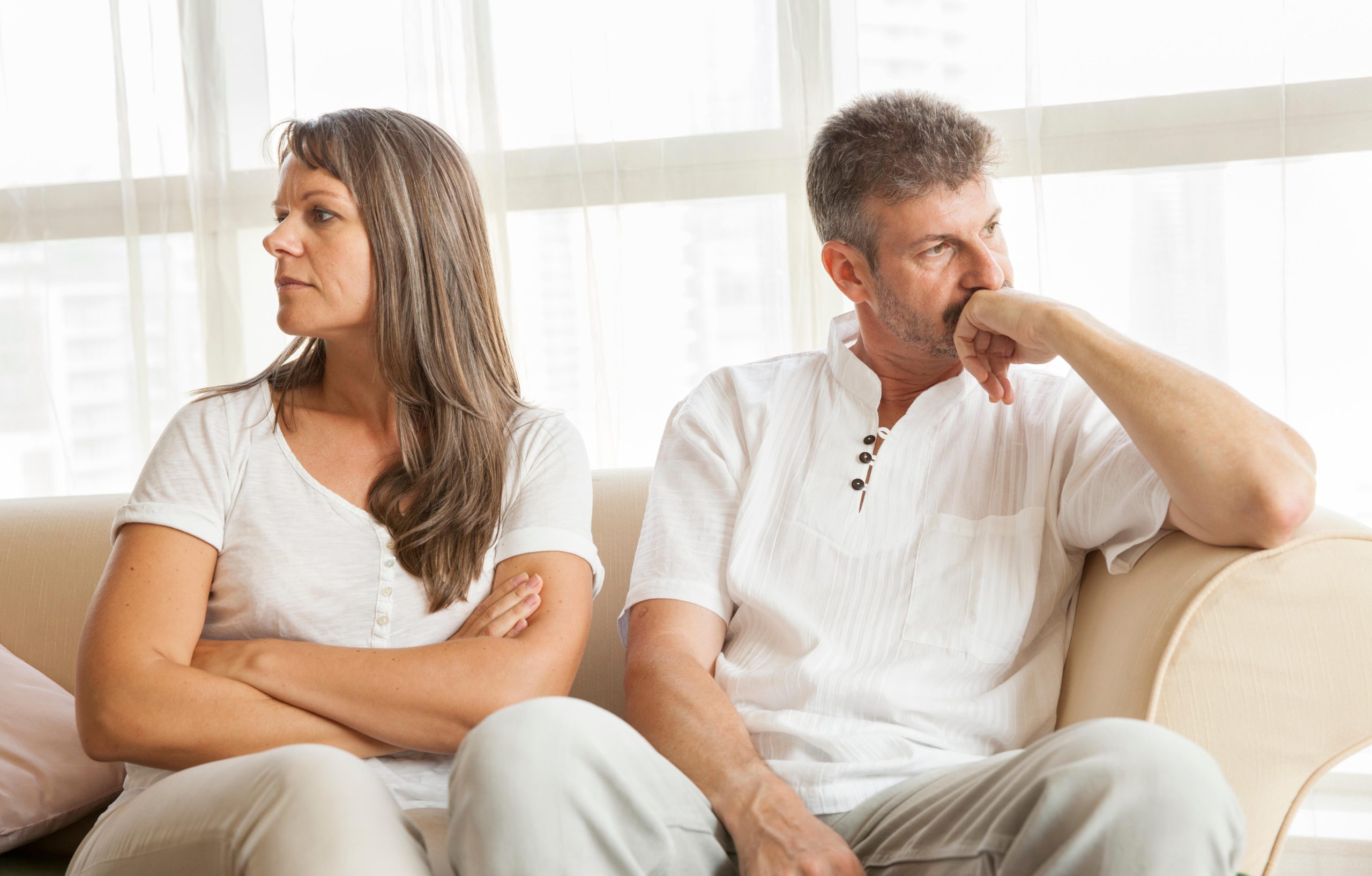 middle aged couple fighting Unhappy couple